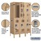 Salsbury Industries 2 Tier Vented Locker, 36"Wx66"Hx18"D, 6 Door, Tan, Unassembled 72358TN-U - alternate 2